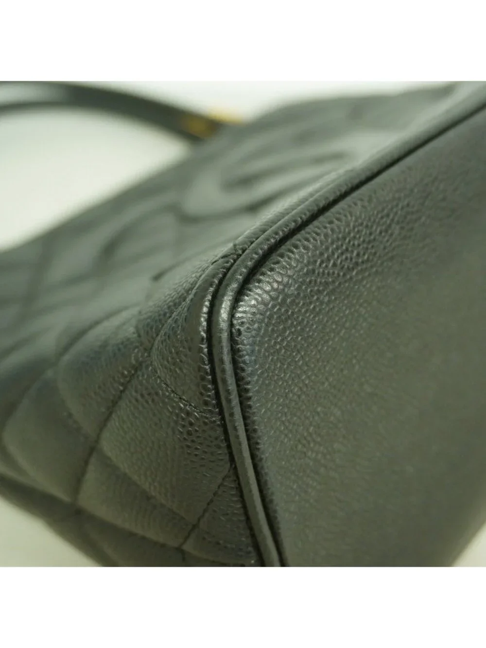 Chanel Tote Reissue Caviar Leather Black Gold